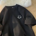 Men casual smiley short sleeve loose top